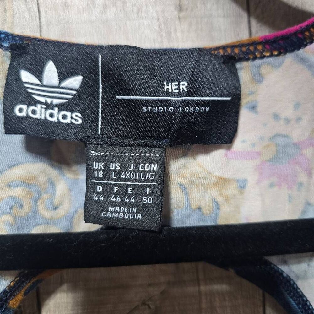 Adidas x Her Studio London Floral All Over Print Open Back Bodysuit Large - Picture 6 of 7